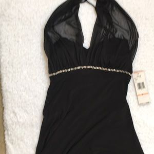 Nine West prom dress black size 2 formal halter rhinestone new